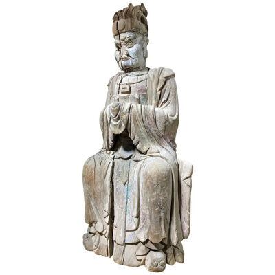 16th Century Ming Dynasty Carved Wood Buddhist Deity