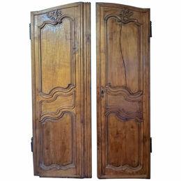 Pair of 18th Century French Carved Walnut Doors