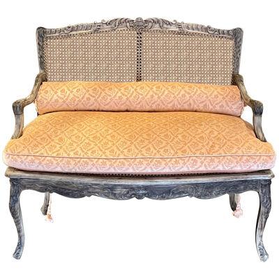 18th Century French Provincial Carved and Bleached Walnut Settee