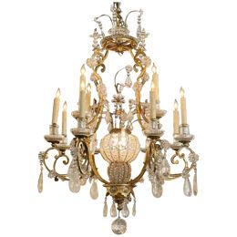 French Maison Bagues Rock Crystal Chandelier