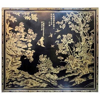 Large Scale Hand Painted Chinoiserie Panel
