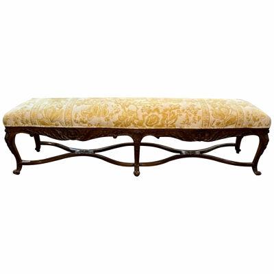 19th Century French Regence Carved Oak Bench
