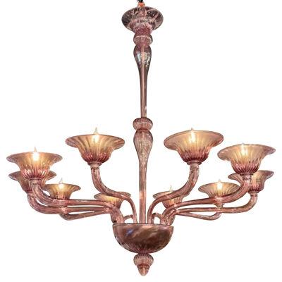 Modern Amethyst Murano Glass Chandelier with 10 Arms