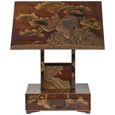 Japanese wood and lacquer eagle lectern (kendal)