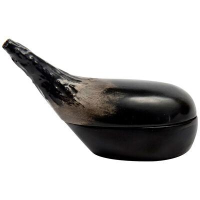 Japanese lacquer incense box (kogo) eggplant