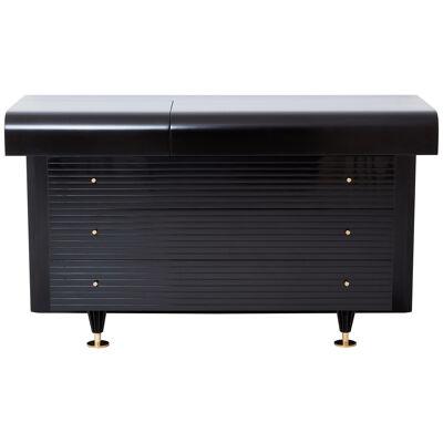Pierre Cardin signed commode black lacquered and brass 1980s