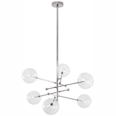 RD15 6 Arms Polished Nickel Chandelier by Schwung