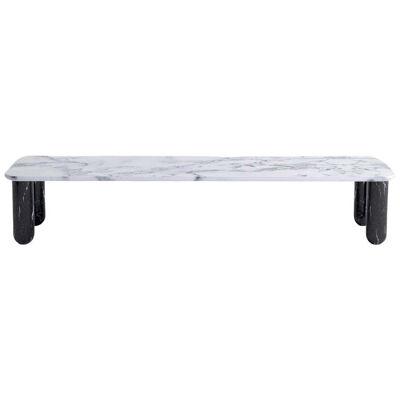 Large White and Black Marble Sunday Coffee Table, Jean-Baptiste Souletie 