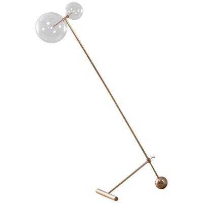 Zosia Contemporary Brass Floor Lamp by Schwung