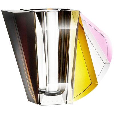 NYC Contemprary Vase, Hand-Sculpted Contemporary Crystal