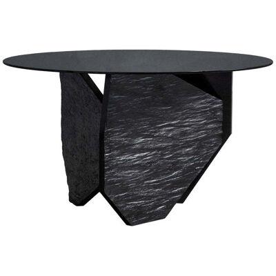 Marble Slate Dining Table Signed by Frederic Saulou