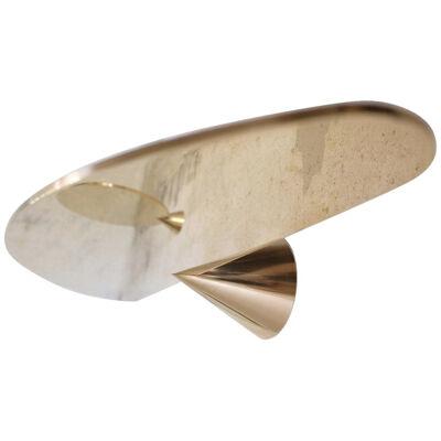 Polished Brass Floating Shelves Signed by Chanel Kapitanj, Medium
