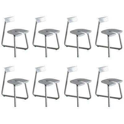 Set of 8 Galva Steel Outdoor Chairs by Atelier Thomas Serruys