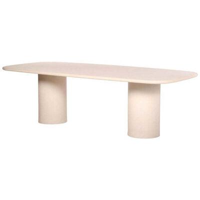 Natural Plaster Hand-Sculpted Outdoor Dining Table 360 by Philippe Colette