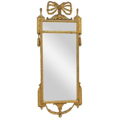 An Italian Neoclassical Carved Giltwood Pier Glass Mirror