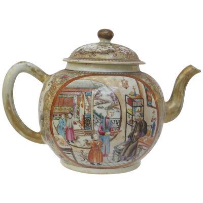 18th Century Chinese Export "Rockefeller Pattern" Punch Pot