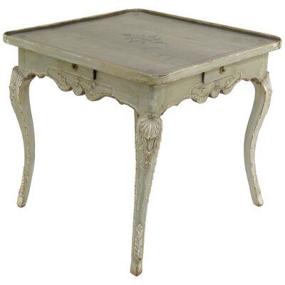 Louis XV Grey Painted Games Table