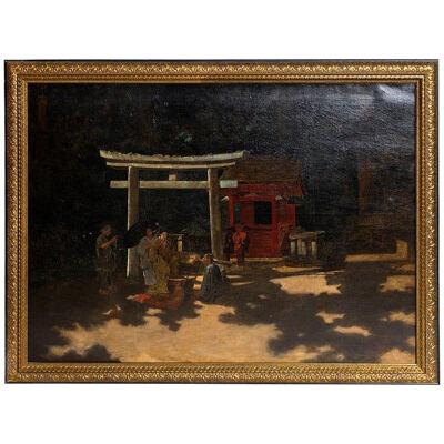 "A Courtyard Ceremony, Nikko" by Francis Heydhart (Austria, 1860-1948)