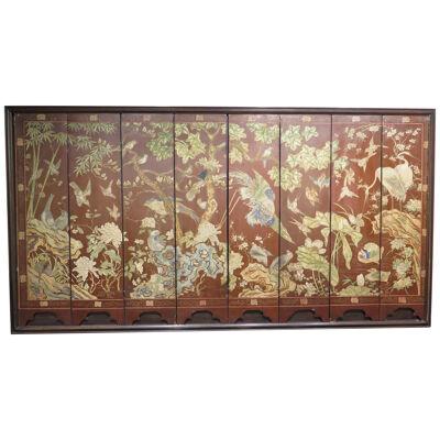 Late 18th early 19th Century Eight (8) Panel Chinese Coromandel Framed Screen