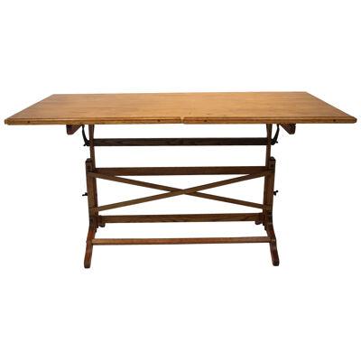 AF1-111 - Early 20th Century Oak and Beech Wood Drafting Table
