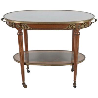 AF1-189: LATE 19TH CENTURY FRENCH LOUIS XVI STYLE INLAID SERVING CART