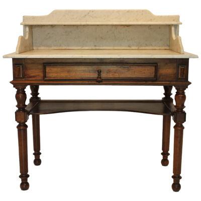 AF1-107 - Late 19th Century American Walnut, Marble Top Wash Stand