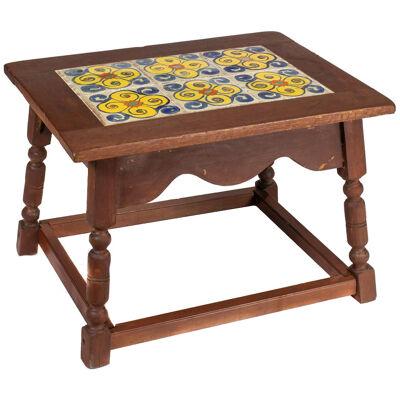 AF1-021: CALIF (D&M) TILE SPANISH COLONIAL REVIVAL SIDE TABLE - EARLY 20TH C