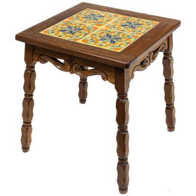 AF1-020: CALIFORNIA TILE SPANISH COLONIAL REVIVAL SIDE TABLE - EARLY 20TH C