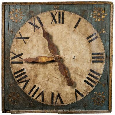 Early 19th C Clock on a Polychromed panel