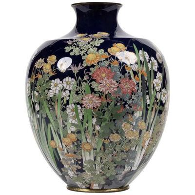 An Exquisite Quality Meiji Period Japanese Cloisonne Enamel Bud Vase