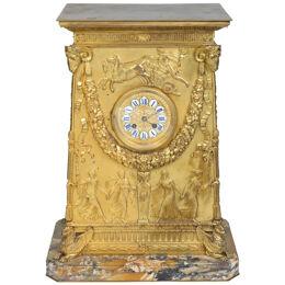 A French Empire Ormolu Bronze Mantle Clock after Percier et Fontaine