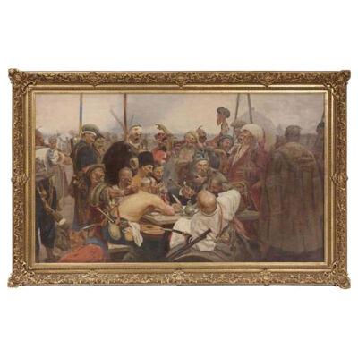 Reply of the Zaporozhian Cossacks to Sultan Mehmed IV Painting after Ilya Repin