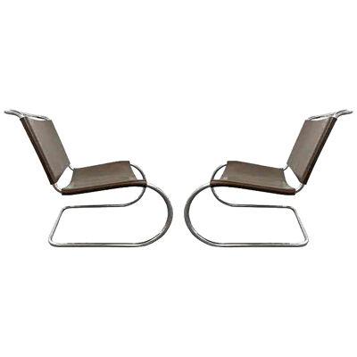 Pair of Mies van der Rohe for Knoll MR 30/5 Lounge Chairs