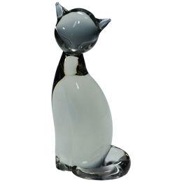 Sculpture of a Stylized Cat Designed by Livio Seguso for Graal Glass