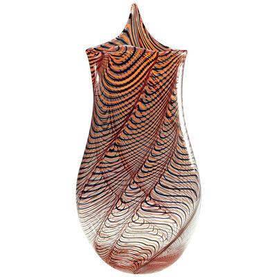 Large Art Glass Vase by Luca Vidal, Murano 