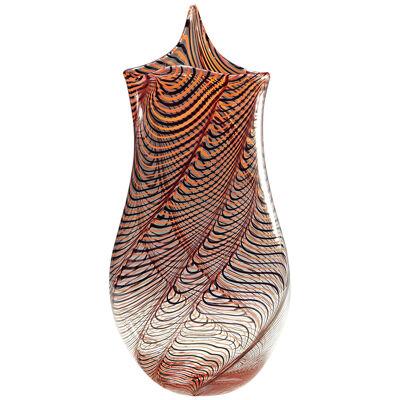 Large Art Glass Vase by Luca Vidal, Murano 