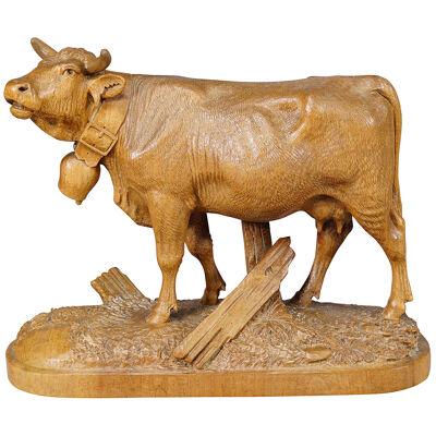 Great Wooden Carved Female Cattle Sculpture Brienz Switzerland ca. 1900