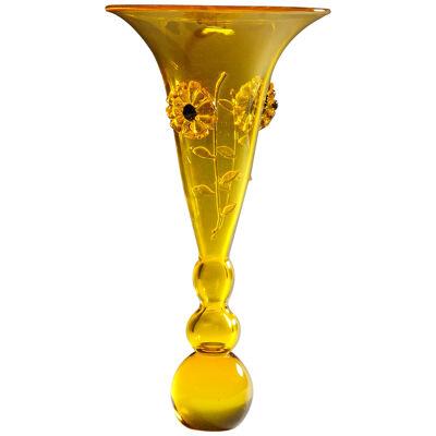 Vintage Murano Art Glass Vase by Franco Moretti ca. 1970s