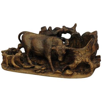 Finely Carved Statue of a Bull ca. 1900 