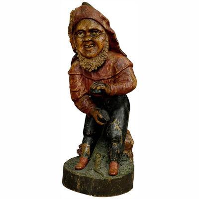 Whimsical Carving of a Dwarf with Snuffbox 19th century 