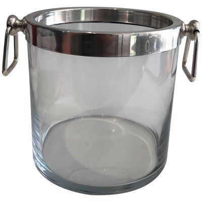 Silver Plated and Glass Champagne Bucket. French. Circa 1970