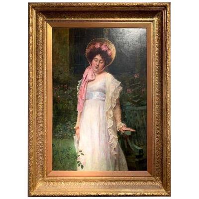 Early 20th Century Oil on Canvas "Contemplation", Signed W.H. Durham, circa 1906
