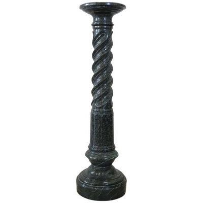 Italian Antique Column in Green Marble from the Alps