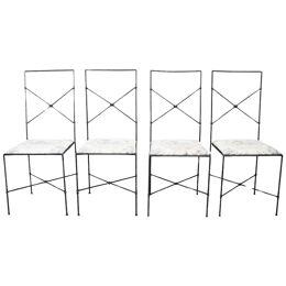 Italian Vintage Set of Four Chairs in Iron, 1980s