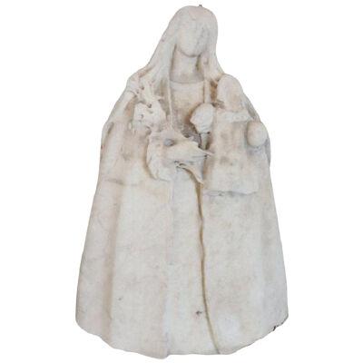 Rare 16th Century Sculpture in Precious White Marble of Carrara, Mary with Child