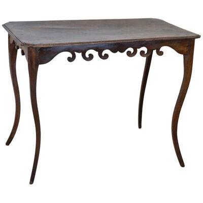 18th Century Louis XV Walnut Antique Side Table with Engraved Date 1778