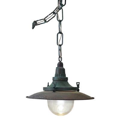 Rare Early 20th Century Copper Nautical Pendant Lamp, 1920s