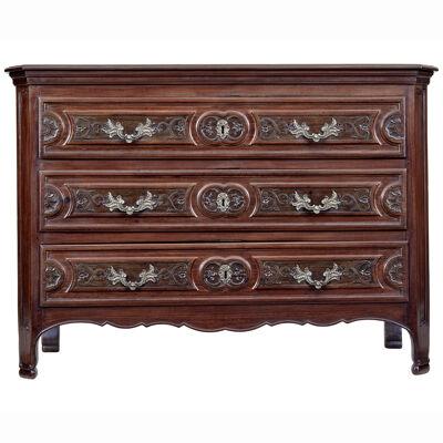 CARVED WALNUT 19TH CENTURY FRENCH PROVINCIAL COMMODE