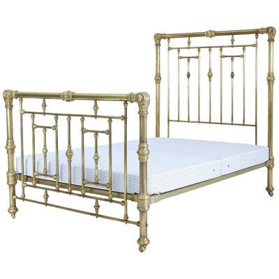 AMERICAN 19TH CENTURY ORNATE BRASS DOUBLE BED