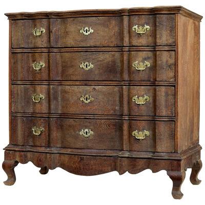 LARGE 19TH CENTURY BAROQUE REVIVAL DANISH OAK CHEST OF DRAWERS